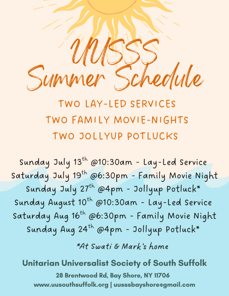 UUSSS - Summer 2025 Schedule