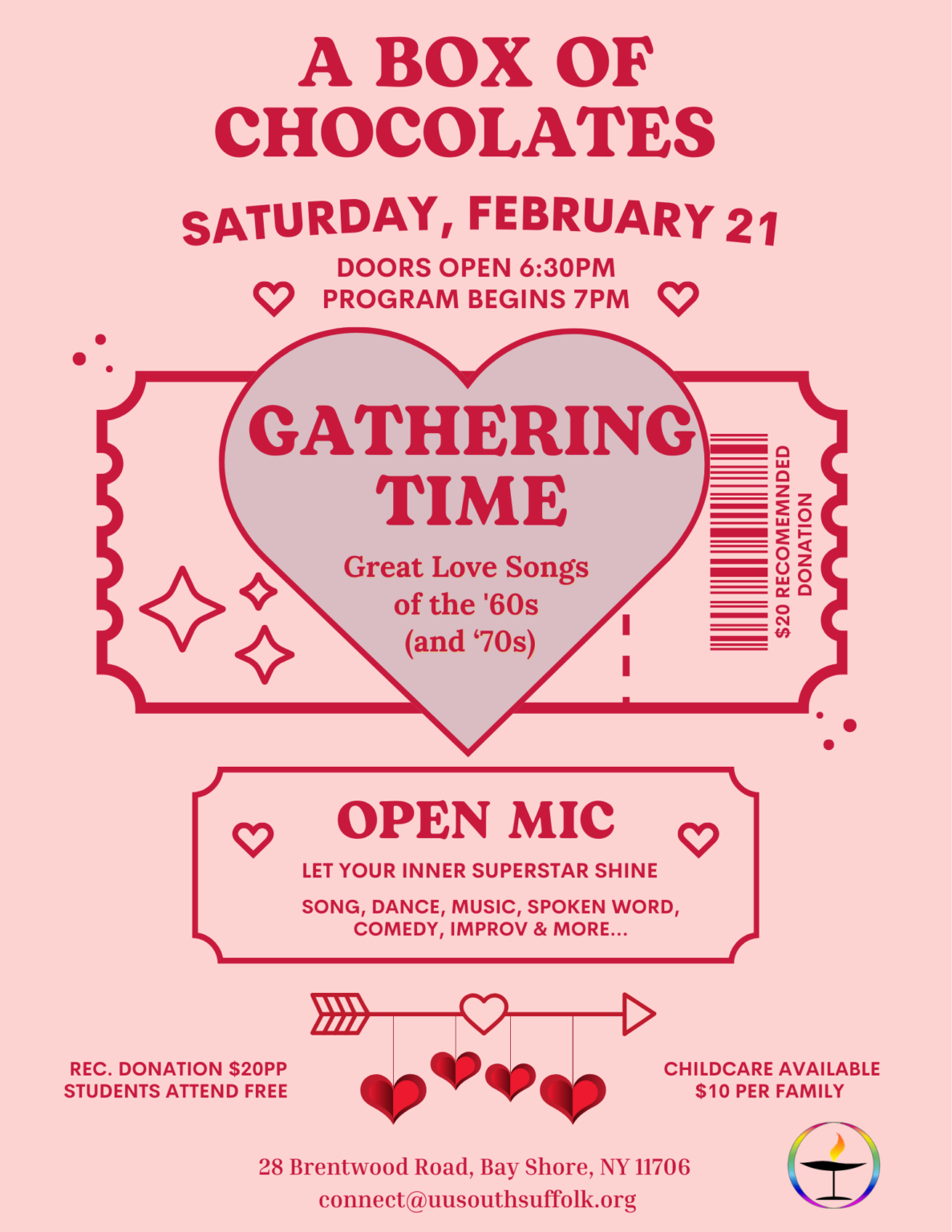 A Box of Chocolates Feb 2026 - Gathering Time - Portrait Flyer